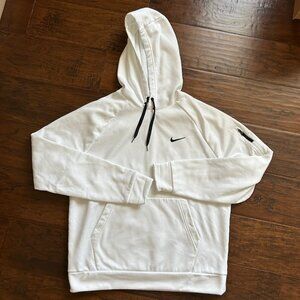 Nike mens thermafit white hoodie sweatshirt size large L